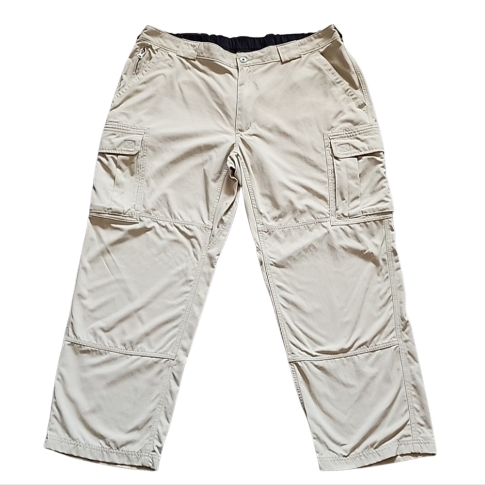 Duluth Trading Co Dry on the Fly Cargo Pants Mens Tan Work Chore Nylon 2XL